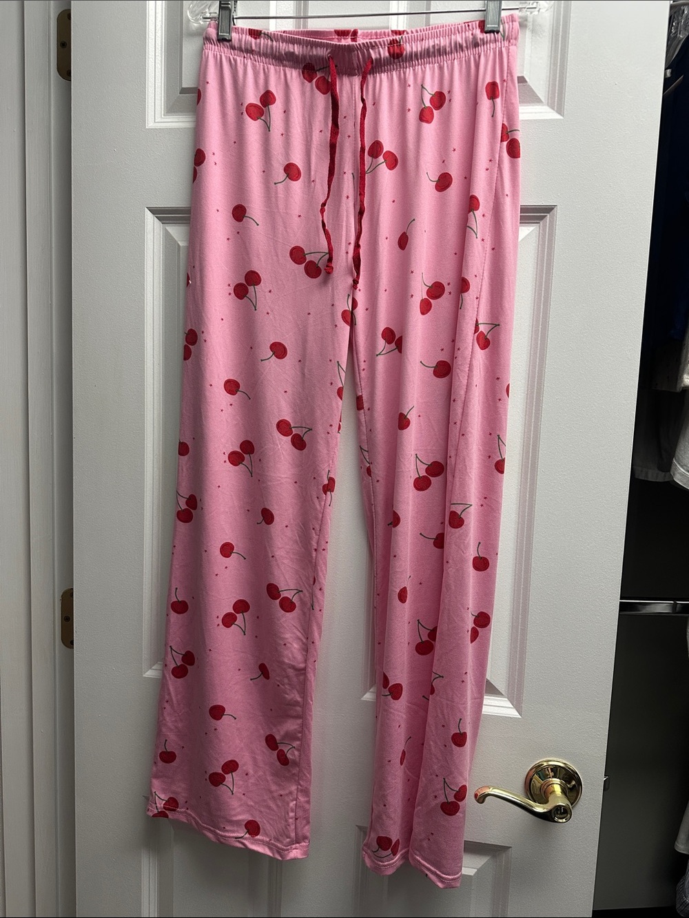 Women's Pink Cherry Print Pajama Pants